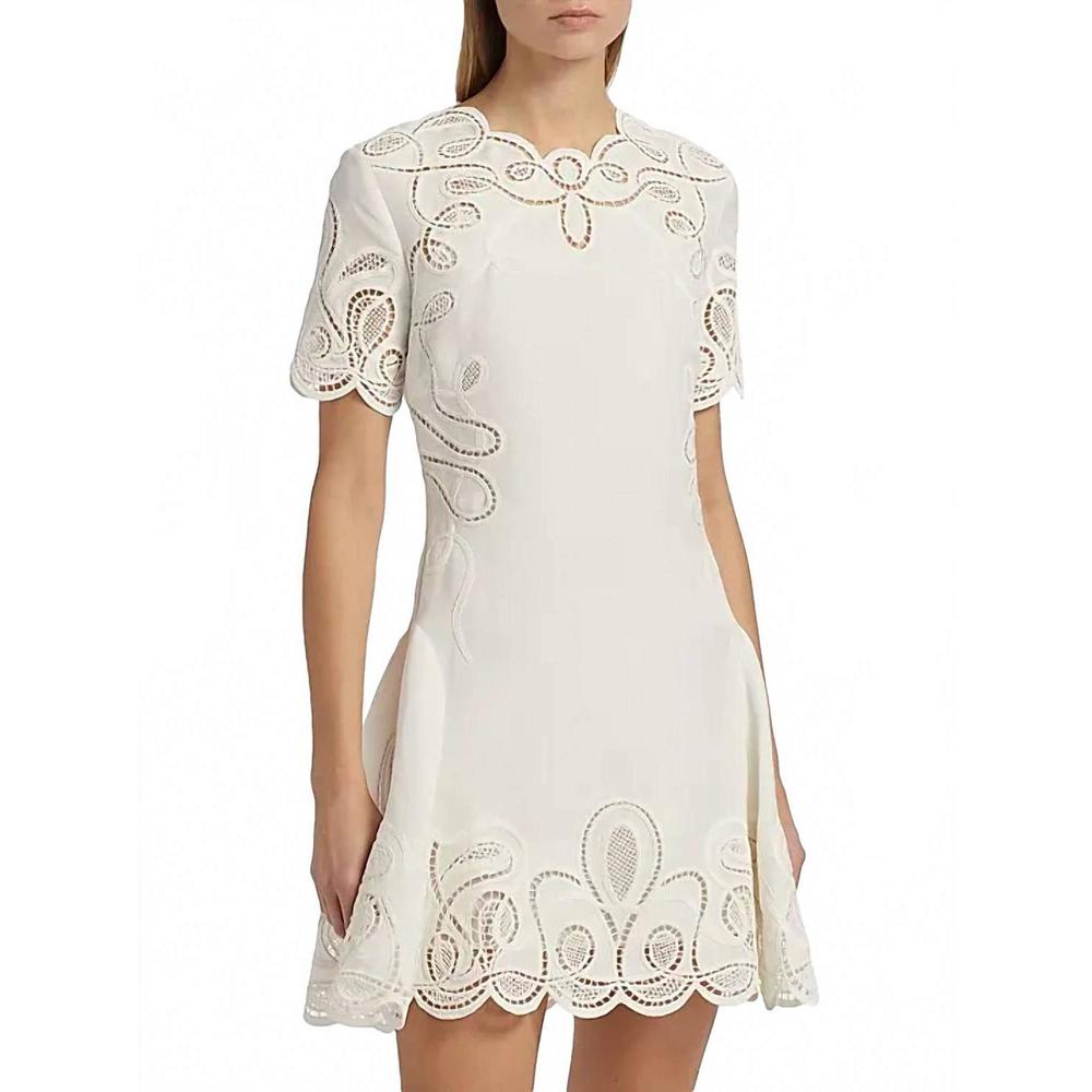 Elegant White Lace Mini Dress